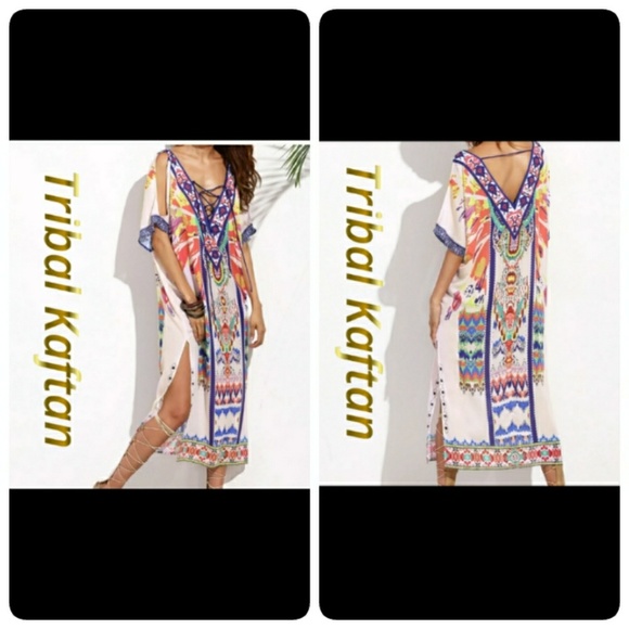 😍HOST PICK😍Tribal Kaftan Bohemian SunDress 🌞 - Picture 4 of 5